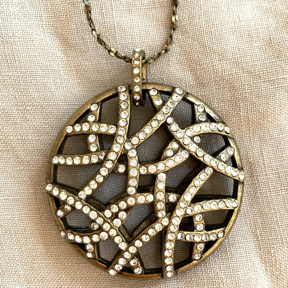 necklace round puff pendant 1 6/8